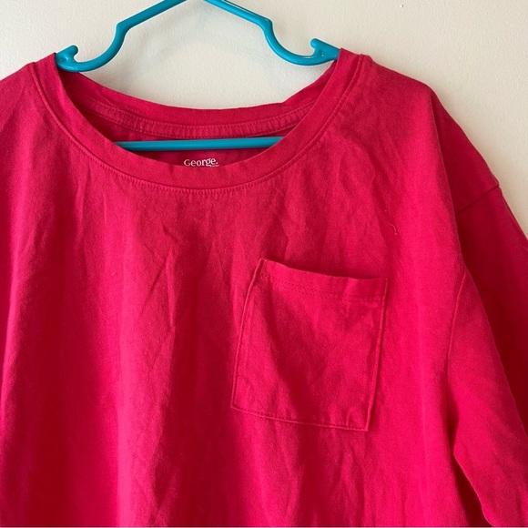 🌼 5/$25 Girls Pocket Tee Magenta Pink Short Sleeve Cotton Basic Top Size L 10/12 - Picture 2 of 8